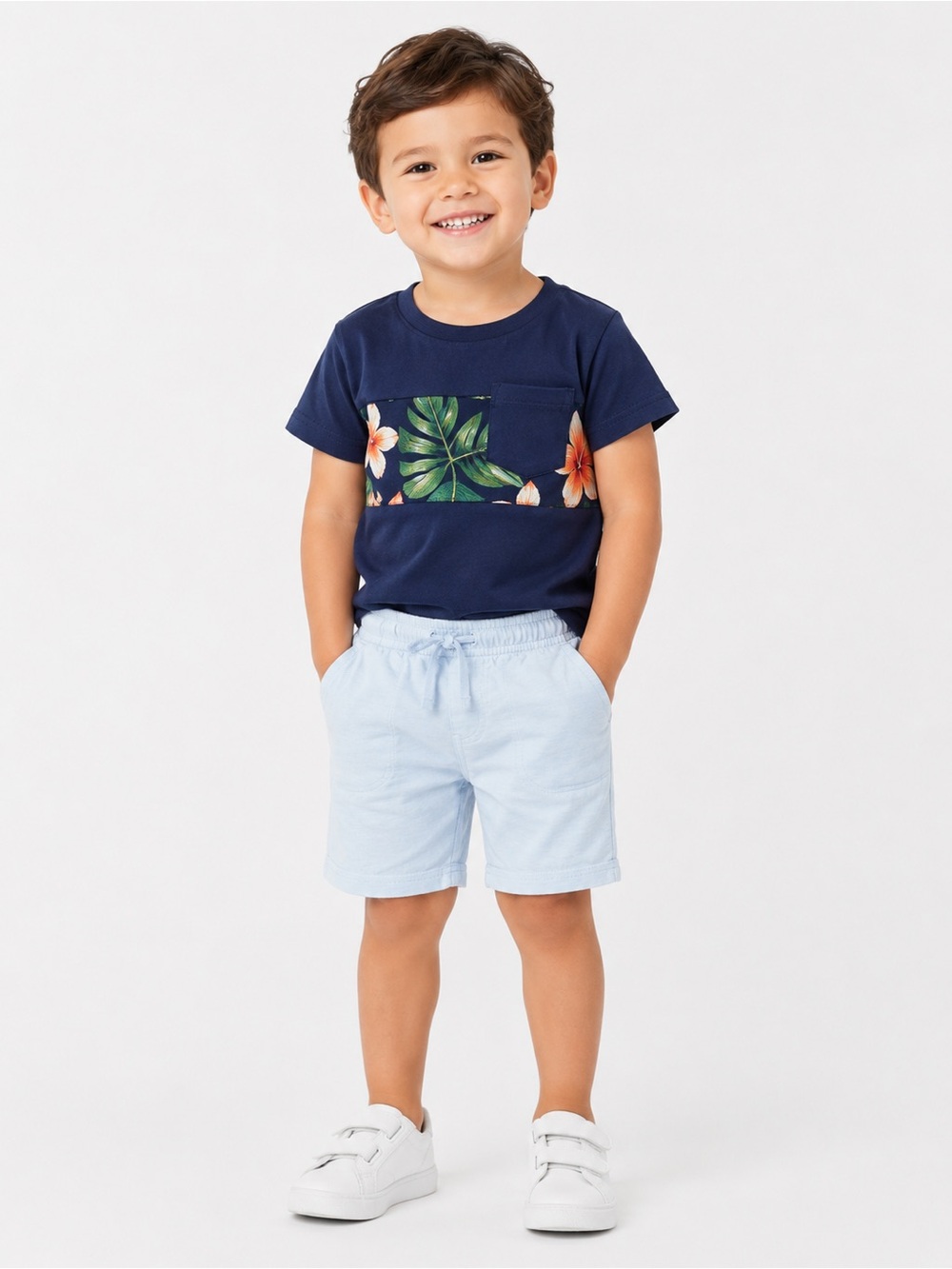 H&M Light Blue Elastic Waist Shorts